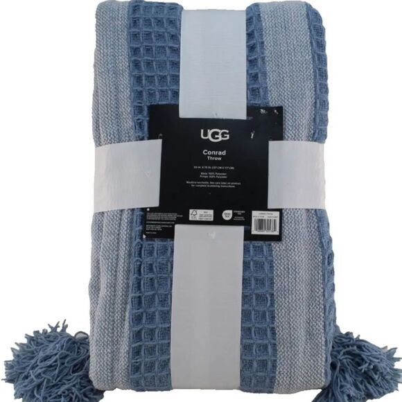 Ugg Conrad Throw Blanket- Succulent Blue - Picture 4 of 7